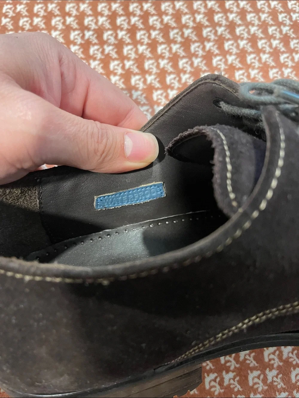 Cole Haan Dark Brown Suede Cap-Toe Derby Shoes